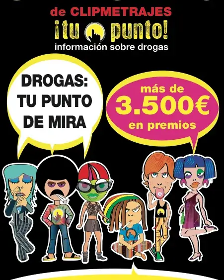 Cartell 2n Concurs universitari de clipmetrages Drogues: Tu punto de mira