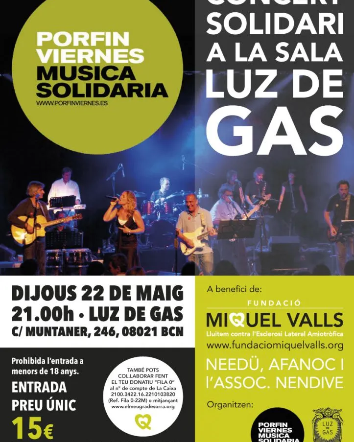 Concert benèfic de PorFinViernes a benefici de la Fundació Miquel Valls