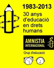 esglògan 30 anys educació en drets humans. Font:amnistiacatalunya.org