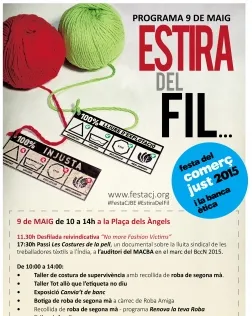 Cartell de l'a central de la Festa del Comerç Just i la Banca Ètica 2015