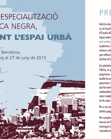 Mòdul d'especialització Àfrica Negra 'Reinventant l'espai urbà'