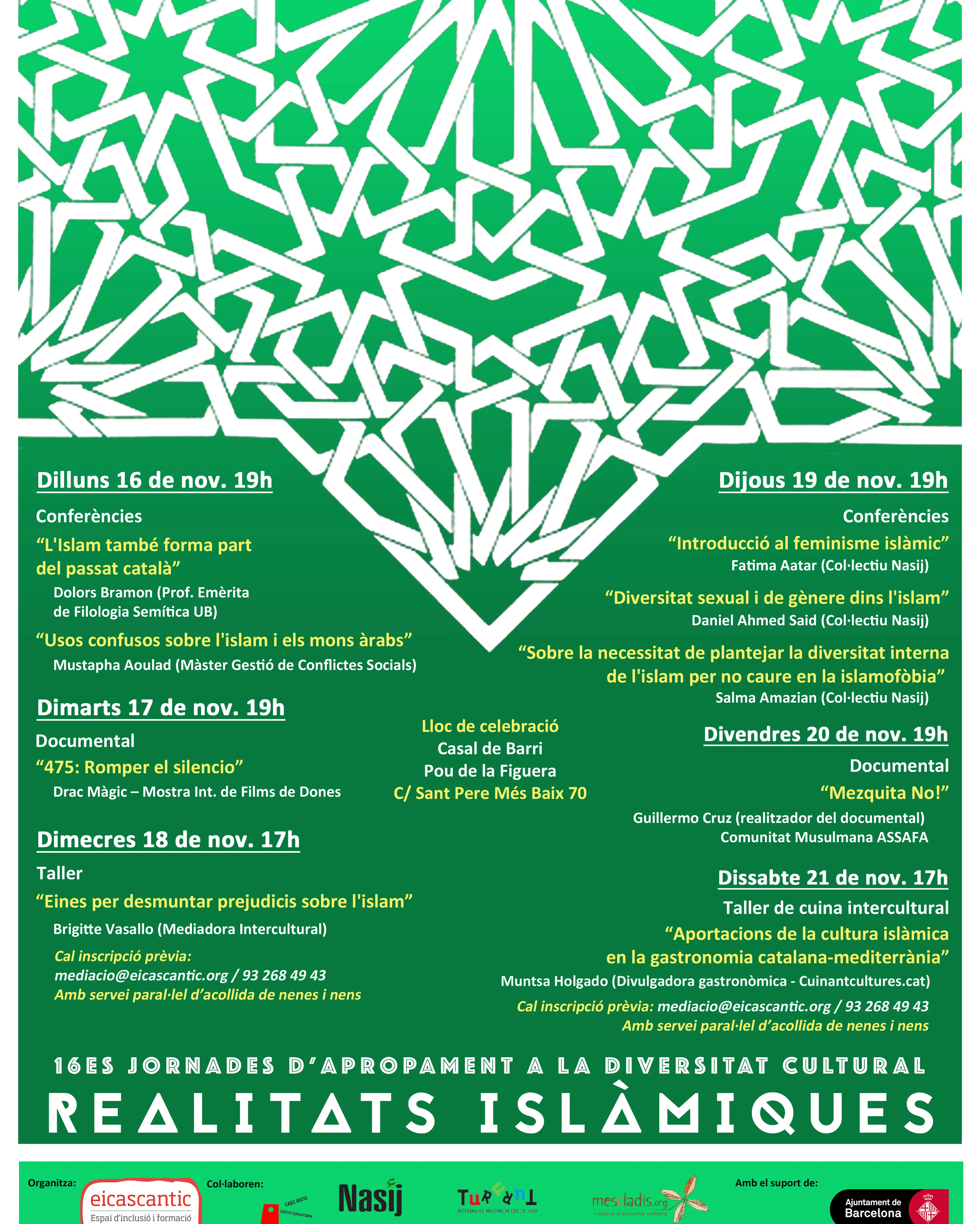Cartell Jornades d'Apropament a les Realitats Islàmiques