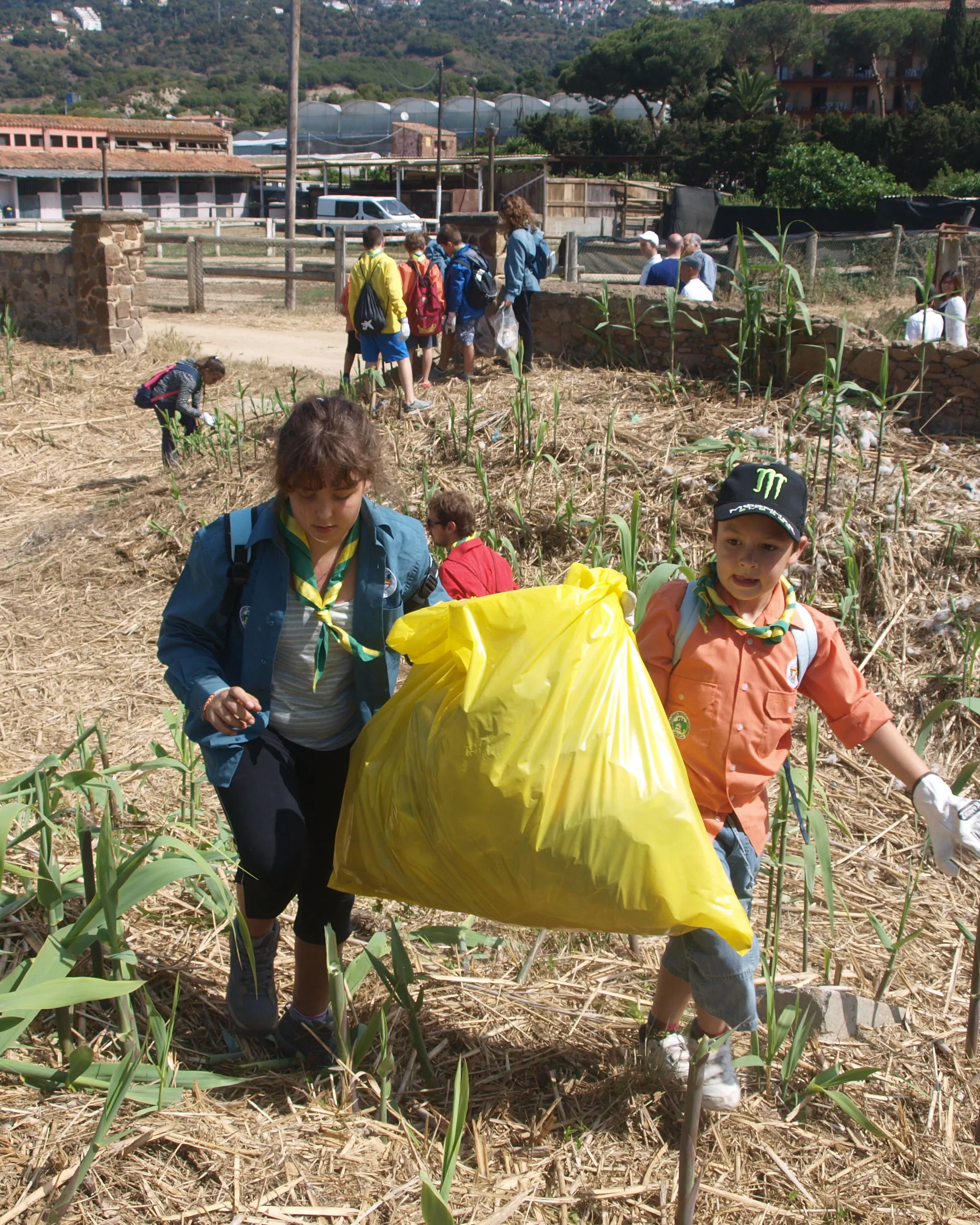 Foto: AE Montnegre fent tasques d'Aprenentatge Servei