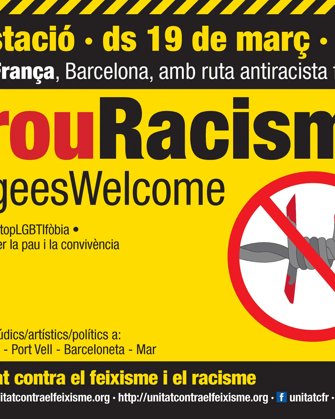 Manifestació internacional 19M #ProuRacisme #RefugeesWelcome