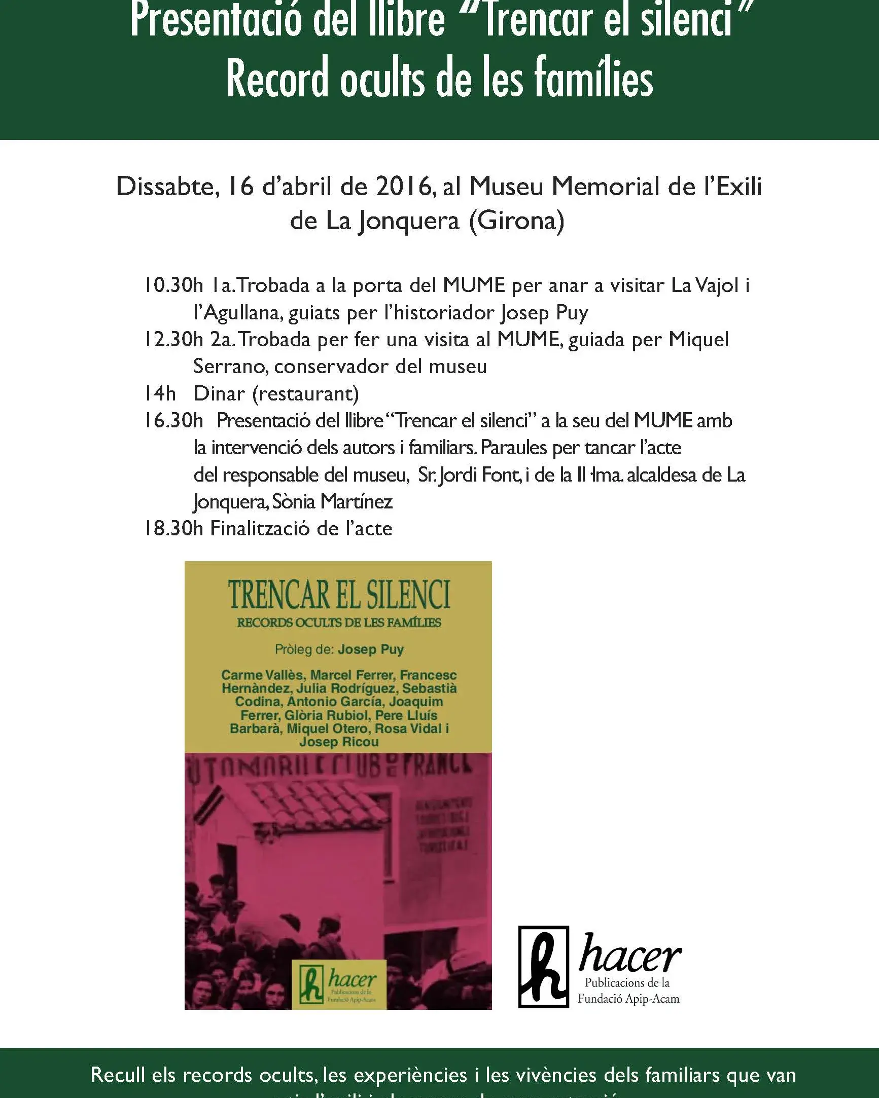 Presentació del llibre "Trencar el silenci" 
