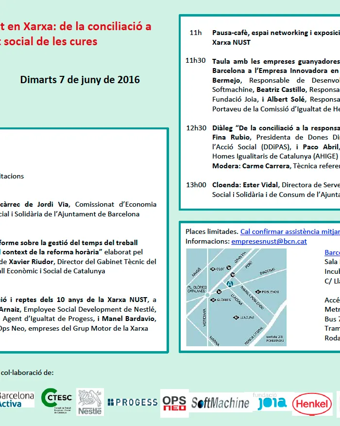 10 anys treballant en xarxa: de la conciliació a la responsabilitat social de les cures