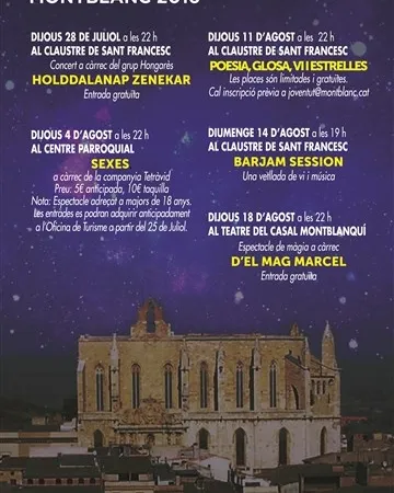 Cartell Nits d'estiu a Montblanc