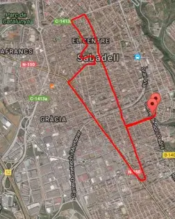 Mapa del recorregut de la 38a. Cursa Popular de Sabadell / Font: runedia