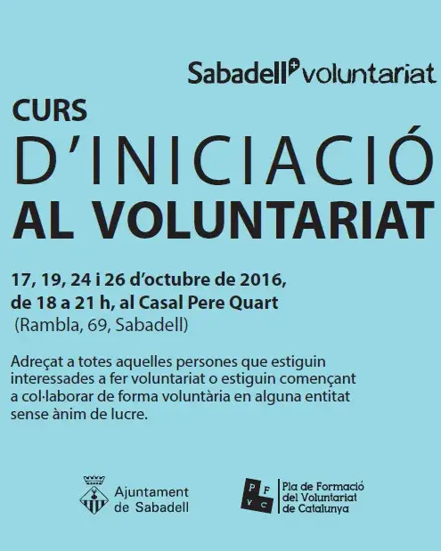 Curs d'iniciació al voluntariat a Sabadell
