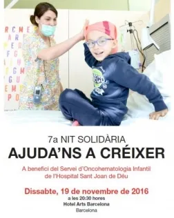 Cartell sopar benèfic Ajuda'ns a creixer. Font: Hospital Sant Joan de Déu