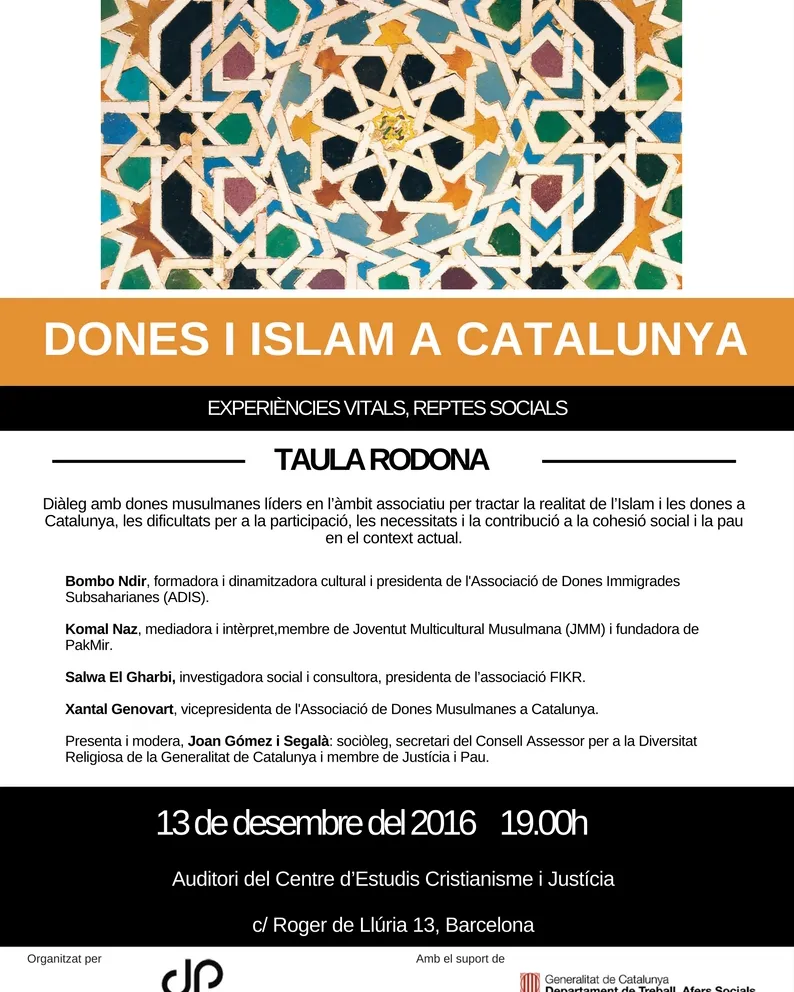 Cartell de l'esdeveniment. Font: Justícia i Pau