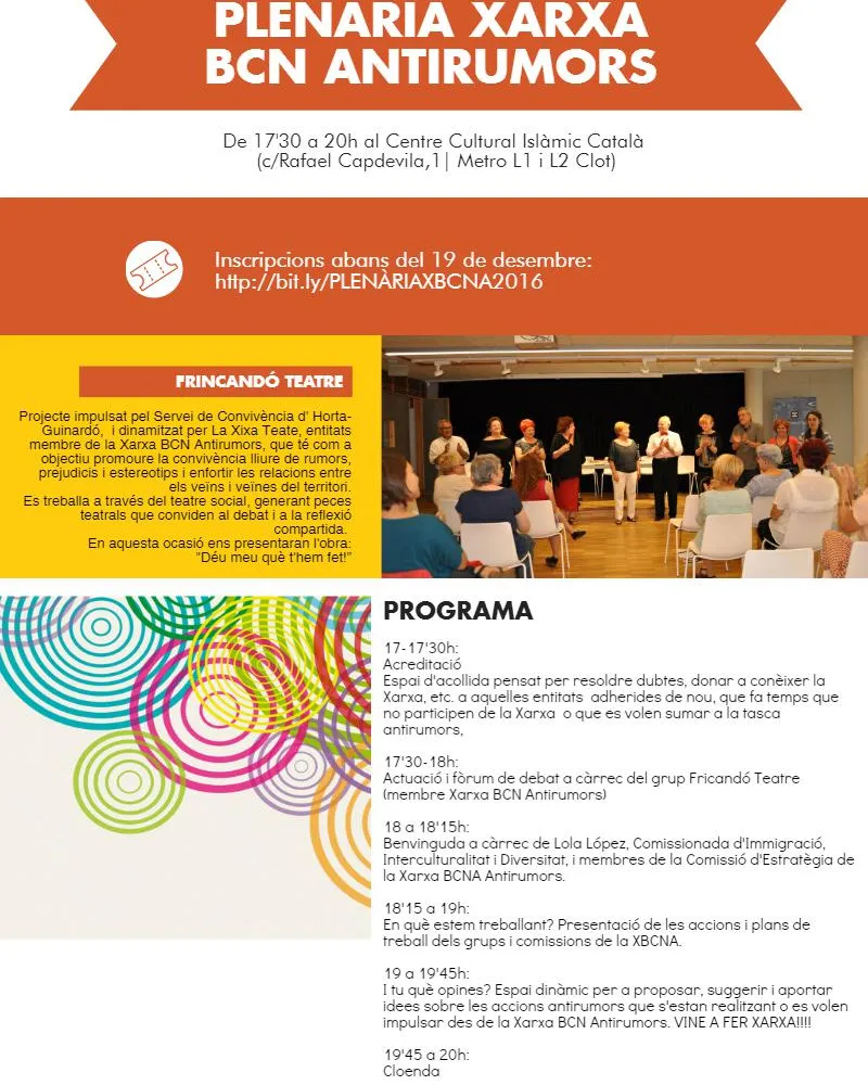 Plenària anual de la Xarxa BCN Antirumors