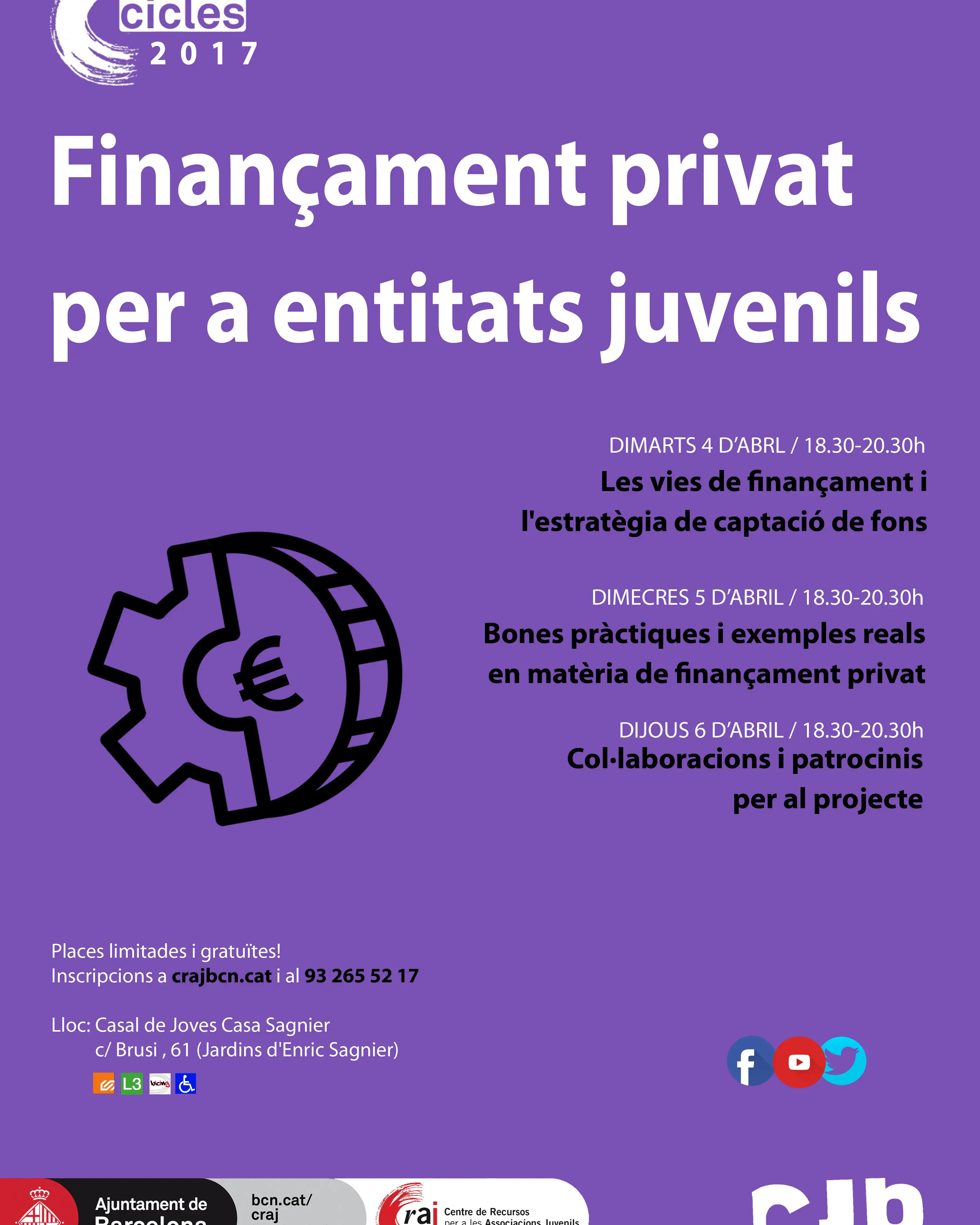 Cartell del cicle de finançament privat del CRAJ