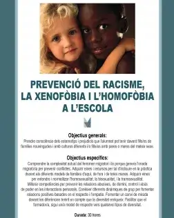 Prevenció del Racisme, xenofòbia i homofòbia a l'escola