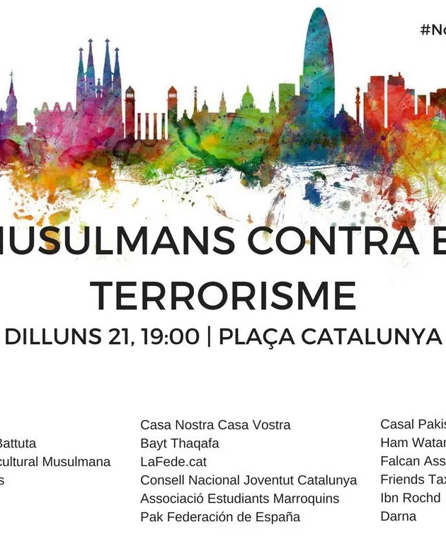 Cartell convocatòria musulmans contra el terrorisme