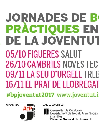 Cartell de les "Jornades de bones pràctiques en l'àmbit de la Joventut" 2017