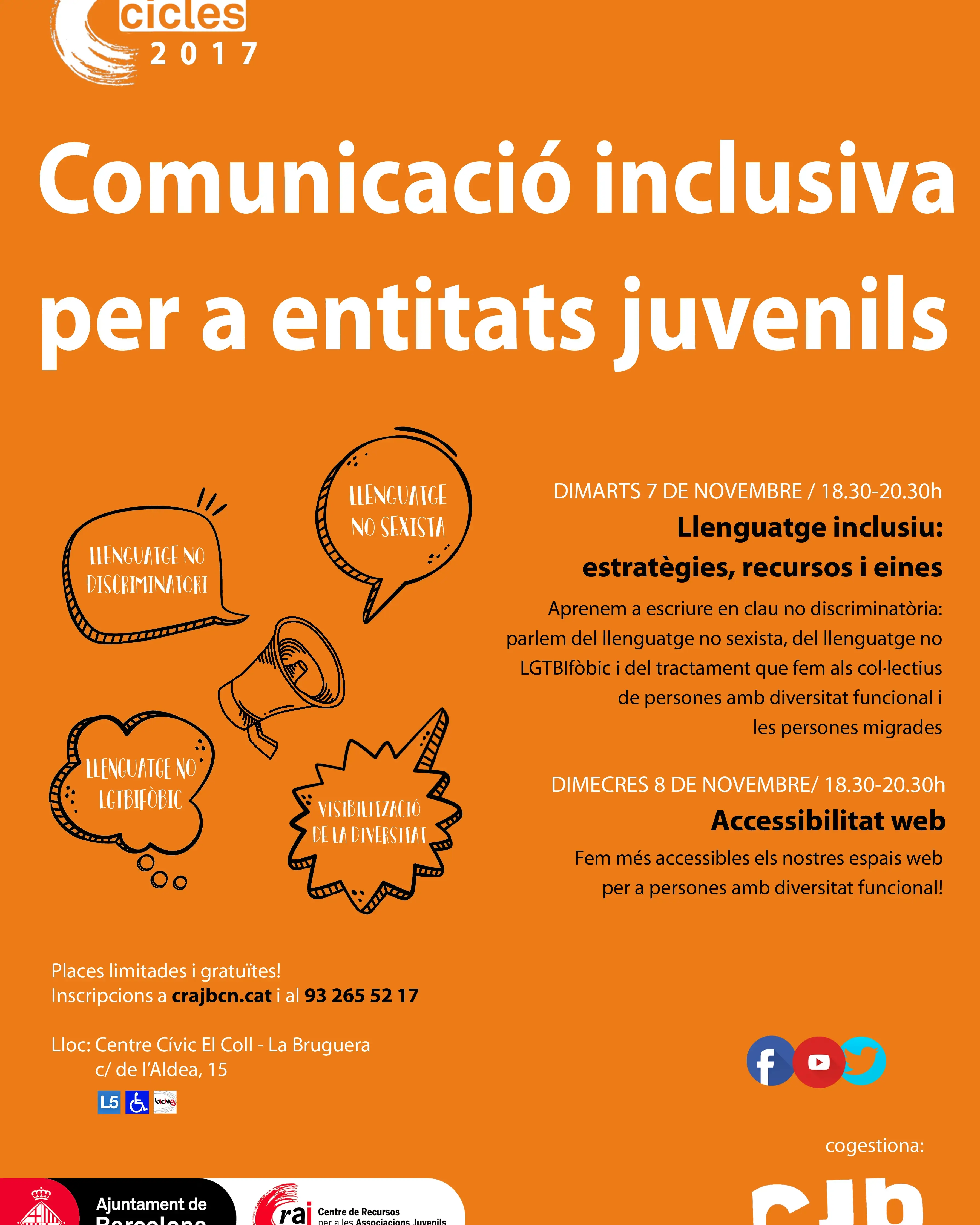 Cartell del Cicle de comunicació inclusiva per a entitats