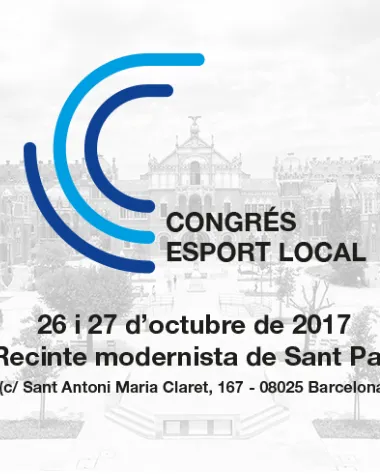 El Congrés Esport Local se celebrarà els dies 26 i 27 d'octubre a Barcelona. Font: Diputació de Barcelona