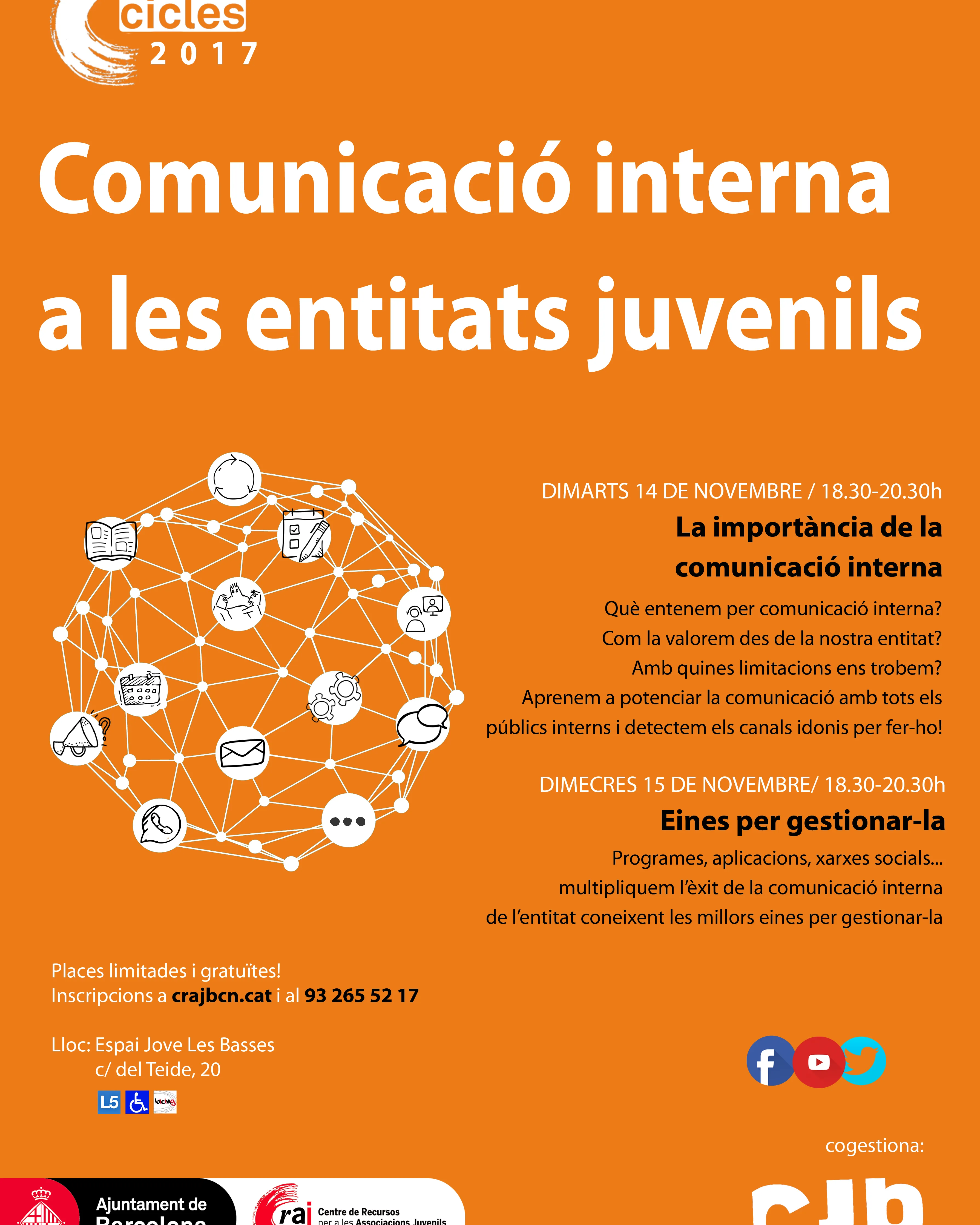 Cartell del Cicle de comunicació interna per a entitats juvenils