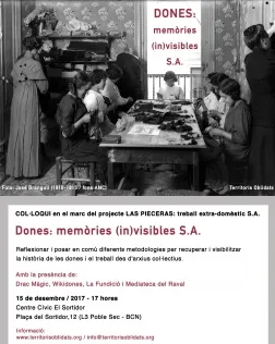 Cartell del col·loqui "Dones: memòries (in)visibles S.A."