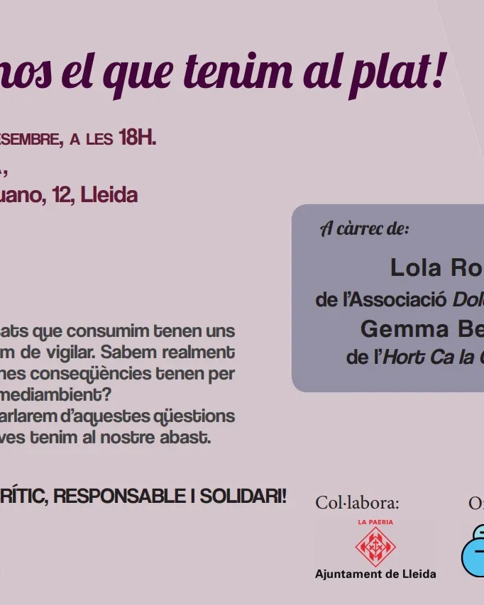 Acte per debatre sobre consum ètic i responsable.