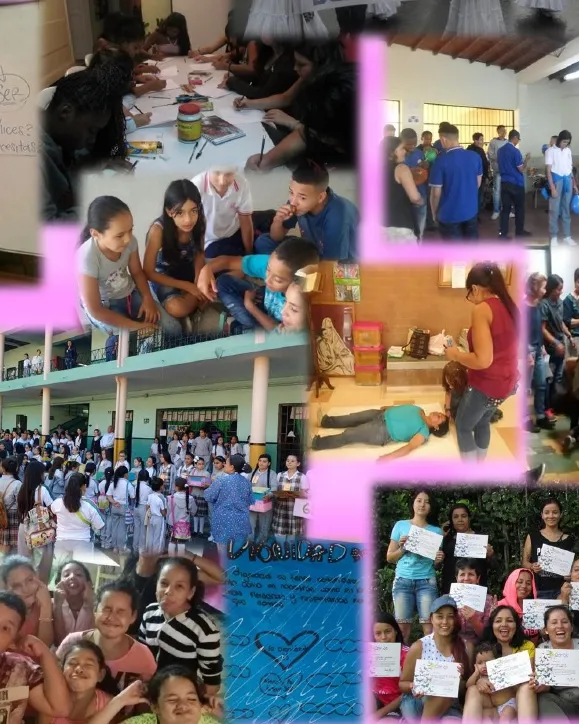 Collage de fotos de tallers per promocionar l'esdeveniment