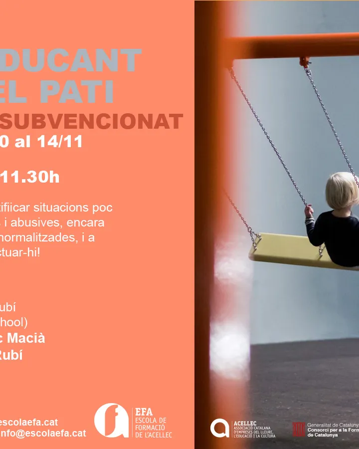 Cartell del curs 'Coeducant en el pati. Intervenció educativa per a la igualtat'