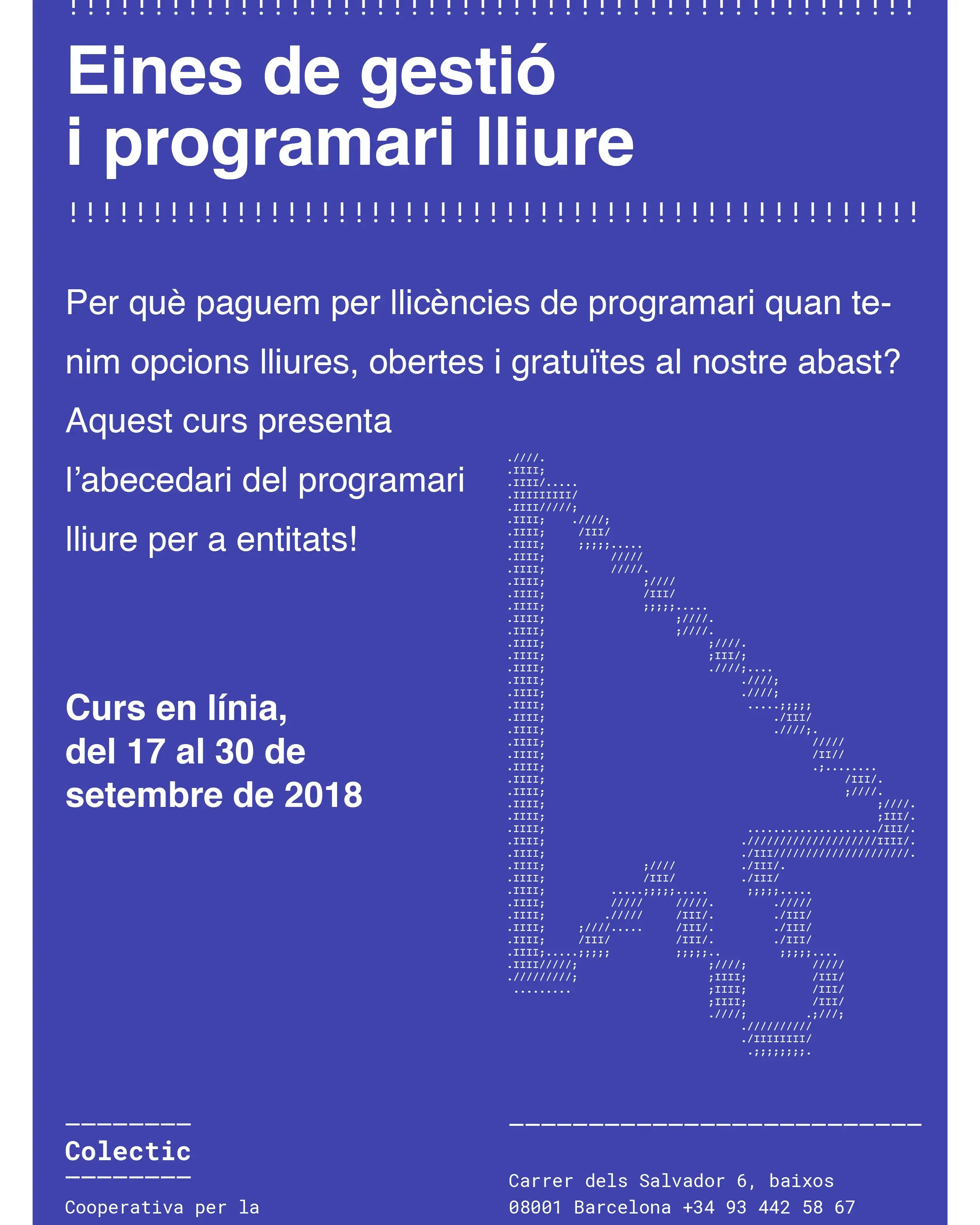 Cartell del curs 'Eines de gestió i programari lliure'