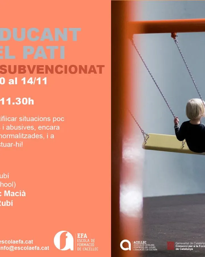 Cartell del curs 'Coeducant en el pati. Intervenció educativa per a la igualtat'