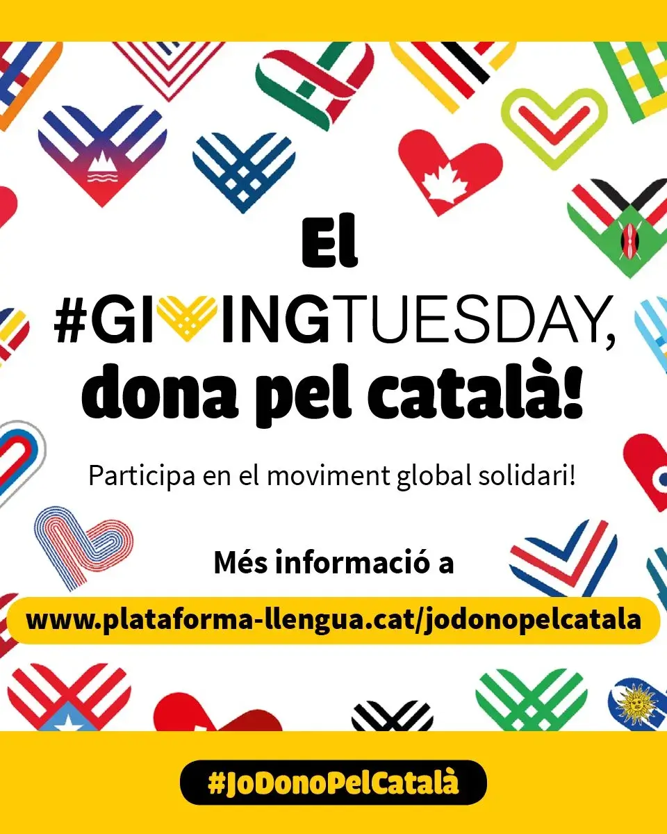 El #GivingTuesday és un moviment global que vol incentivar les bones accions de les persones. Font: Giving Tuesday Cat.