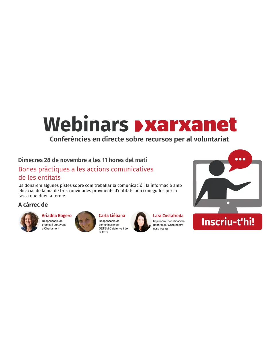Pop-up webinar comunicació