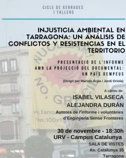 La presentació, anirà acompanyada amb la projecció del documental ‘Un país dempeus’ de Mariela Acja i Jordi Oriala. Font: Enginyeria Sense Fronteres.
