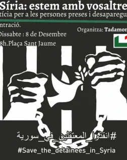 L'objectiu és reclamar justícia per a totes les persones preses i desaparegudes a les presons de Síria. Font: Tadamon.
