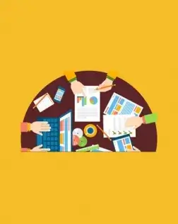 Il·lustració treballant en equip