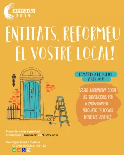 Cartell de la sessió informativa de subvencions per a l'arranjament de locals