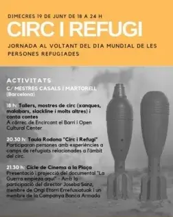 Cartell de la jornada "Circ i refugi"