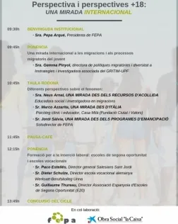 JORNADA - Perspectiva i perspectives +18: una mirada internacional