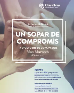 Cartell del sopar. Font: Càritas Girona