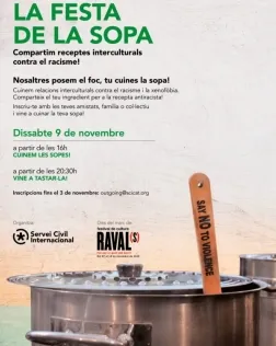 L’objectiu és compartir l’espai públic entre les veïnes del barri i de la ciutat, a l’hora que es coneixen i fan xarxa a través de la cuina. Font: Servei Civil Internacional de Catalunya.