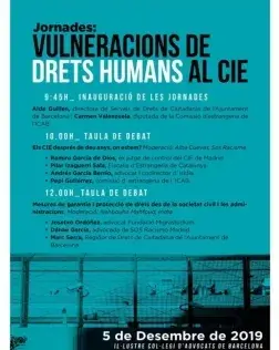Cartell Jornades: Vulneracions de Drets Humans al CIE