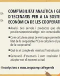 Cartell formació 'Comptabilitat analítica i generació d’escenaris per a la sostenibilitat econòmica de les cooperatives'. Font: CoopCamp