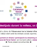 Cartell Debat Catalunya Social: ‘La soledat no desitjada durant la vellesa, un fenomen social’. Font: Taula Tercer Sector