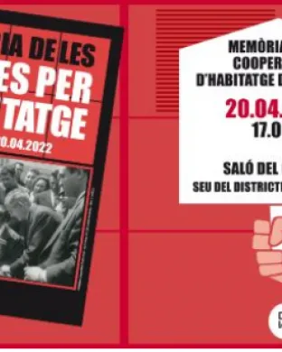 Cartell xerrada lluites d'habitatge. Font: Ajuntament de Barcelona, Districte Les Corts