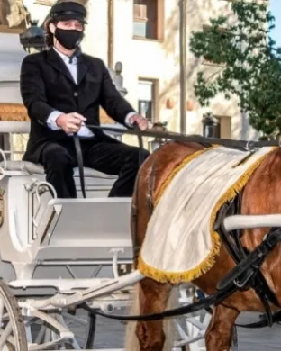 Imatge d'un dels carruatges de la cavalcada dels Tres Tombs de Valls. Font: Ramon Torras