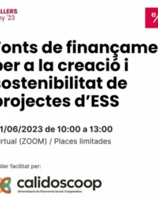 El taller serà l'1 de juny en format en línia. Font: FETS – Finançament Ètic i Solidari.
