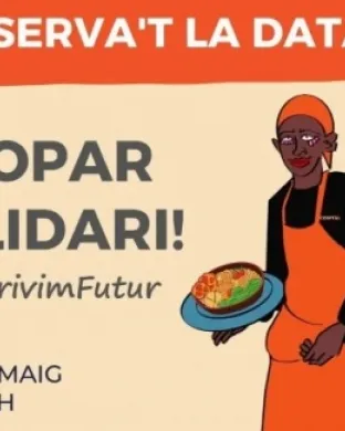 El cinquè 'Sopar Solidari #ReescrivimFutur' es farà el 19 de maig, a partir de les 20 h, al pati de La Salle Comtal, a Barcelona. Font: Fundació Comtal