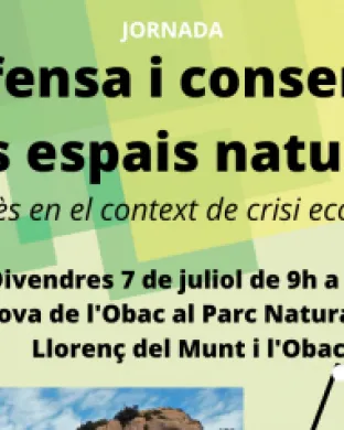Fragment del cartell oficial de la jornada 'La defensa i conservació dels espais naturals. El Vallès en el context de crisi ecològica'. Font: ADENC