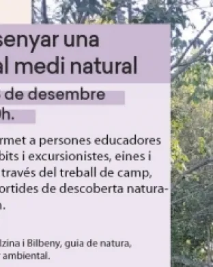 Cartell del taller 'Com dissenyar una activitat al medi natural', organitzat per l'Aula Ambiental Bosc Turull. Font: Ajuntament de Barcelona