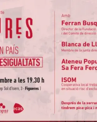 La presentació del 'Projecte Lliures' a l'Alt Empordà es fa en el marc de la campanya d'Òmnium Cultural 'Per un país lliure de desigualtat'. Font: 'Projecte Lliures'