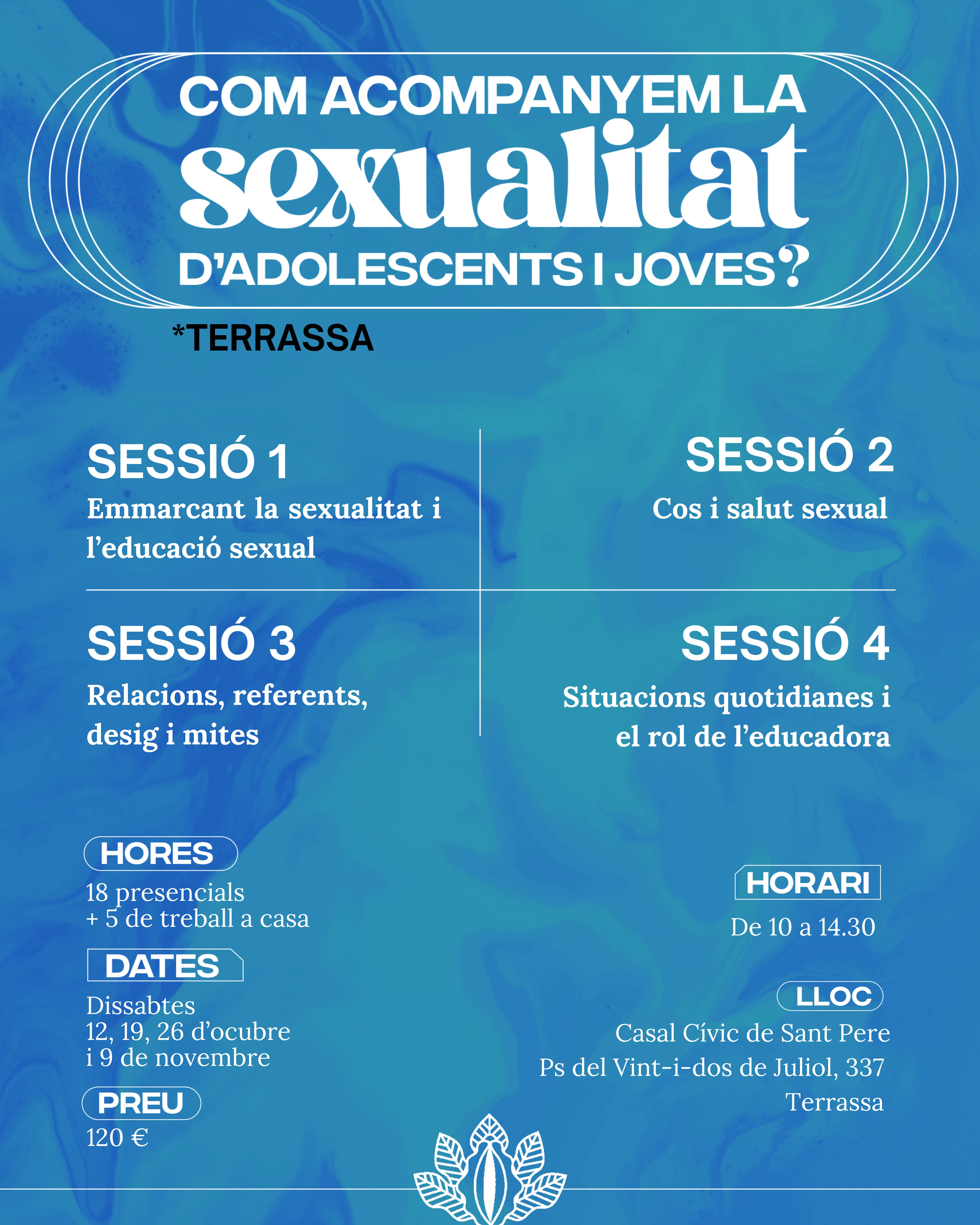 Cartell del curs de Mandràgores amb les sessions